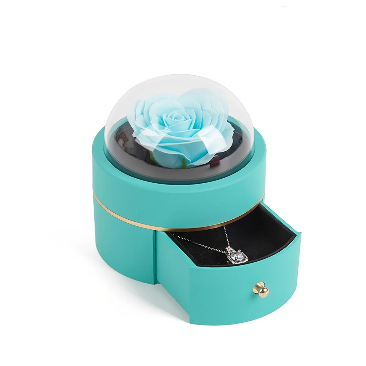 Valentine's Day Round Rose Jewelry Box